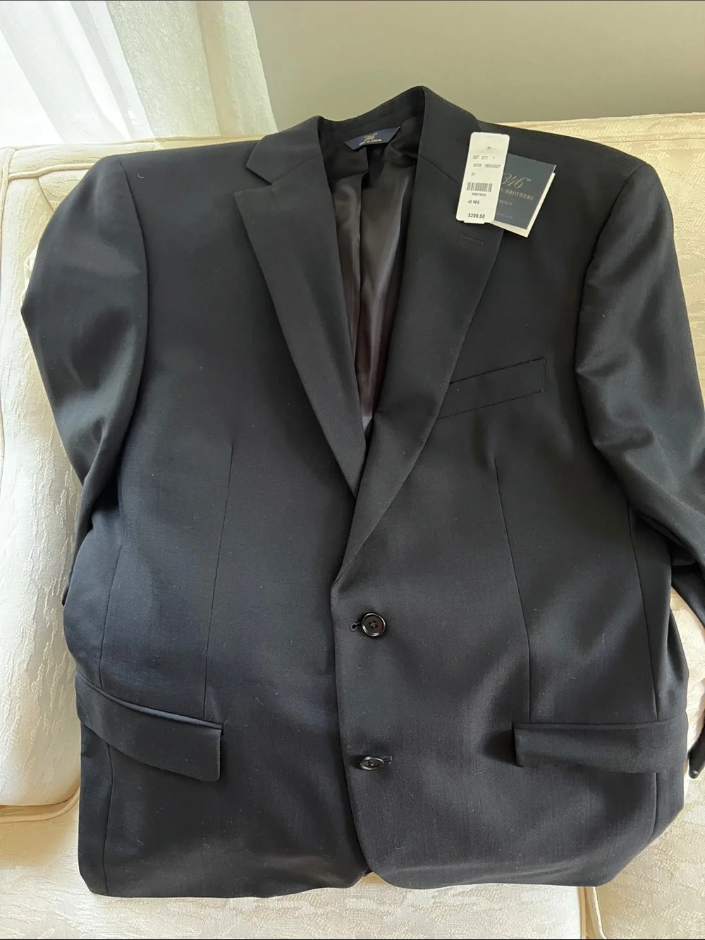 Brooks Brothers Black Sport Coat with Dark Brown Lining
